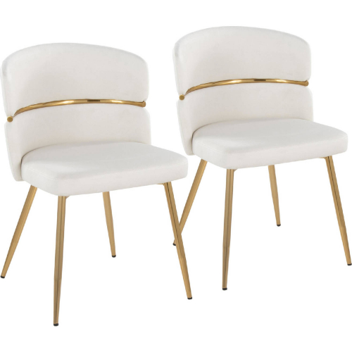 Cinch Dining Chair in Gold & Cream Velvet (Set of 2)